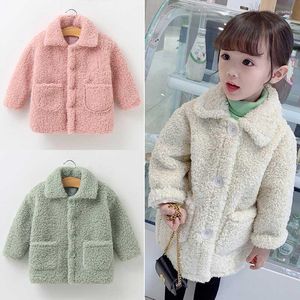 Vestes laine d'agneau filles manteaux 2022 printemps automne chaud vêtements d'extérieur pour enfants mode Version coréenne enfants veste bébé fille vêtements 2-7Y