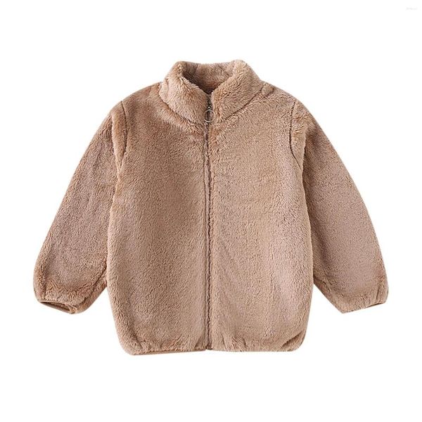 Chaquetas para niños pequeños/grandes, niños y niñas, Color sólido, cremallera, manga larga, cuello corto, chaqueta de nieve cálida para invierno para niñas pequeñas 4t