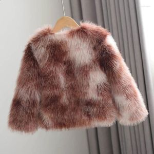 Vestes Petites filles manteau en fausse fourrure manteaux d'hiver chauds veste épaisse mode coréenne enfants en peluche vêtements d'extérieur enfant vêtements d'extérieur de haute qualité