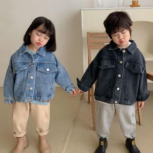 Jassen Kleine Kinderen Jongens Meisjes Denim Koreaanse Stijl Peuter Baby Bovenkleding Jas Lente Herfst Mode Jeans Jas Kinderen outfits