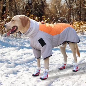 Vestes Luxury Winch Winter Grands vêtements pour chiens Veste étanche Veste Veste avec col haut pour Labrador Parca French Bulldog Greyhound