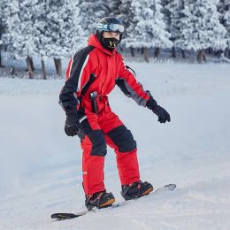 Jackets Man OnePiece Ski Suit 2022 Hombres Snowboard Chaqueta de snowboard a prueba de viento Trasco espeso de esquí de esquí de esquí de esquí de vellón Invierno