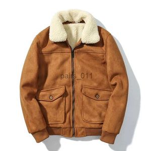 Vestes Mcikkny hommes hiver vestes en daim manteaux avec détachable chaud thermique vestes en cuir vêtements d'extérieur taille M-3XL coupe-vent YQ231025