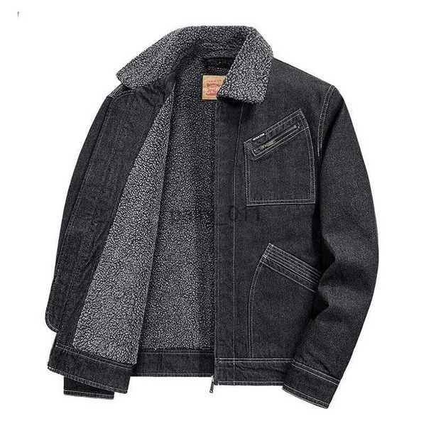 Vestes Mcikkny Vintage hommes hiver thermique Denim vestes polaire doublé chaud jean vestes manteaux taille M-4XL Multi poches YQ231025