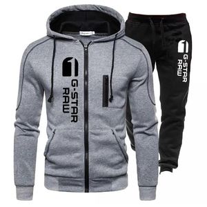 Jassen Heren Merk Trainingspak Casual Jogging Set Mode Allmatch Outdoor Pak Hot Koop Man Verticale Rits Jas + zwarte joggingbroek 2 stuks