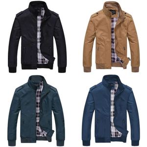 Jackets heren heren lente herfst casual jassen vaste kleur sportkleding stand kraag slanke mannelijke bommenwerper kleding