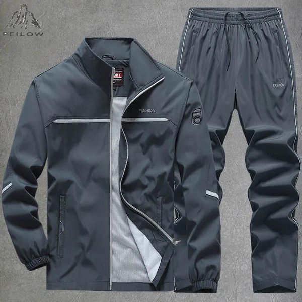 JACKETS Men's Tracks Suit Athletic Casual Jogging Gym Sweins Swensuit 2 pièces Vestes + pantalon de survêtement pour courir le football