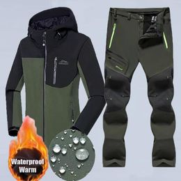 Vestes hommes hiver Camping randonnée survêtement escalade ski costume poisson chasse imperméable Softshell chaud extérieur vestes pantalons pantalons