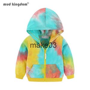 Chaquetas Mudkingdom Boy Girl Hoodies Camuflaje Zip Up Rainbow Stripe Tiedyed Sudadera con capucha Prendas de abrigo para niños Otoño Primavera Ropa J230728