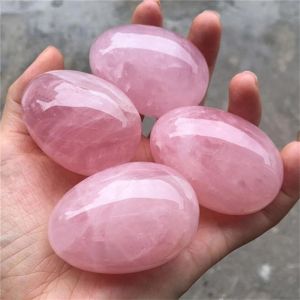 Jackets Natural Pink Rose Quartz Crystal Egg Ball Magic Sphere Healing Kegel Oefening Stone