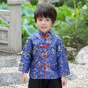 Vestes Marine Dragon bébé garçons manteau chinois printemps Festival Tang Costumes garçon veste vêtements tenues vêtements d'extérieur pour enfants matelassé enfants robe 230904