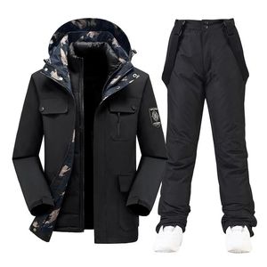 Jassen Nieuwe Warme Skipak Mannen Winter Sneeuw Donsjack en Broek Outdoor Waterdicht Ademend Mannelijke Snowboard Wear Ski-outfits Pakken