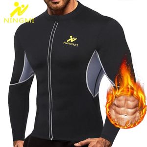 Ningmi Heren Afslanken Home Gym Shirts Jas met lange mouwen Fiess Panty Gewichtsverlies Neopreen Sauna Taille Trainer Body Shapers