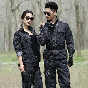 Chaquetas Conjunto de chaqueta táctica de combate de camuflaje para hombre, uniforme militar para hombre, traje Ghillie de combate, traje de entrenamiento para senderismo y caza del ejército