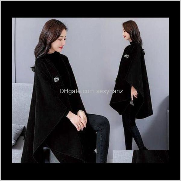 Vestes d'extérieur Manteaux Vêtements pour femmes Vêtements Drop Livraison Long Feng Ni Mao Femmes Manteau Manteau 2021 Printemps et automne Petits cheveux irréguliers