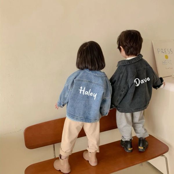 Vestes Veste en denim pour enfants personnalisée, veste pour tout-petits pour enfants, cadeau d’anniversaire, veste en Jean nom personnalisé, veste pour enfants de fille de fleur de mariage