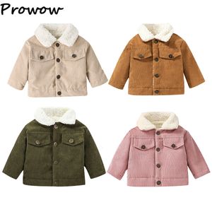 Jassen Prowow 03Y Baby Winterjas borns Dikker Warme Corduroy Jas Voor Jongens Meisjes Fleece Uitloper Peuter Kinderkleding 230920