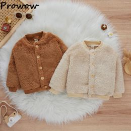 Vestes prowow winter bébé manteau pour enfants pour garçons filles solides corail chaud veste boutonnière des enfants de vitesses 2 à 6 ans