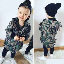 Vestes pudcoco INOSAUR HOODED KIDS Bébé garçons camouflage Clothes Hoodie Tops Jacket Coat Drop Livil