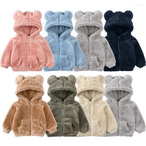 Jackets Solid Color Children's Coat Boys and Girls 'Winter Edition Korean Wool Sweater Lamb Fleece Top