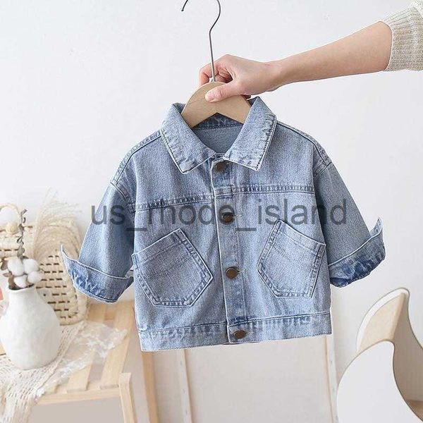 Vestes Printemps Automne Garçons Denim Veste Manteau Bébé Filles Manteaux Toddler Enfants Survêtement Enfants Jean Manteau Pas Cher 1-6 Ans Vestes x0730