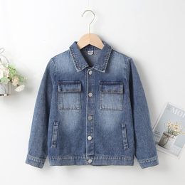 Vestes Printemps Automne Manteau En Denim Pour Enfants Garçons Filles Veste À Manches Longues Outwear Vêtements 230202 230630