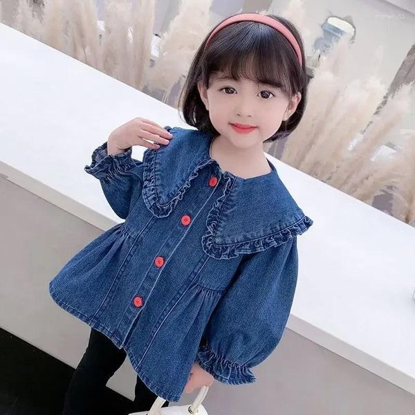 Jackets Primavera Autumn Kids Denim para niñas Baby Coats Corea Fashion Kidwear Korea Jeans Top