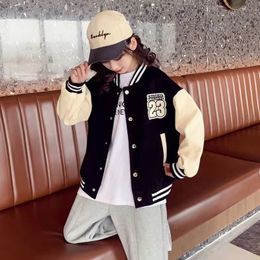 Jackets Spring Autumn Sport Girl Jacket Baseball Children School Uniform JacketSgirl Coat Outsderse Tiener Clothing Kids 514yers 230310