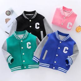 Vestes Printemps bébé garçon baseball manteaux coton veste pour filles automne enfants sweat enfants coupe-vent vêtements d'extérieur pour enfants 231005