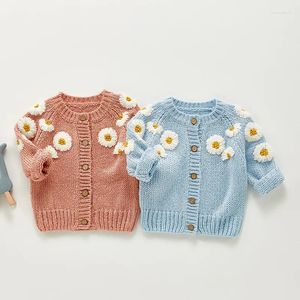 Jackets lente babymeisjes borduurvoordeling jas kleding kleding herfst herfst lange mouw printen gebreide kinderen kinderen jassen