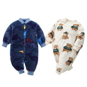 Jassen Lente geboren Babykleertjes Schattige Baby Jas voor Jumpsuit Jongens Zacht Flanel Bebe Romper 0 9 Maanden 231122