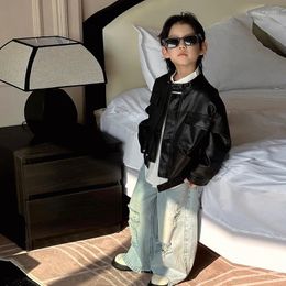 Jackets Spring Boys Cleren Casual Pu Leather Coat Kid Outfits Baby Jacket Outerwear Peuter Kinderen Koreaanse stijl Zipper