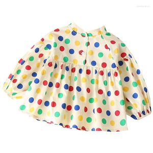 Vestes printemps robe manteau bébé fille veste col roulé à manches longues automne couleur à pois enfant princesse mode enfants