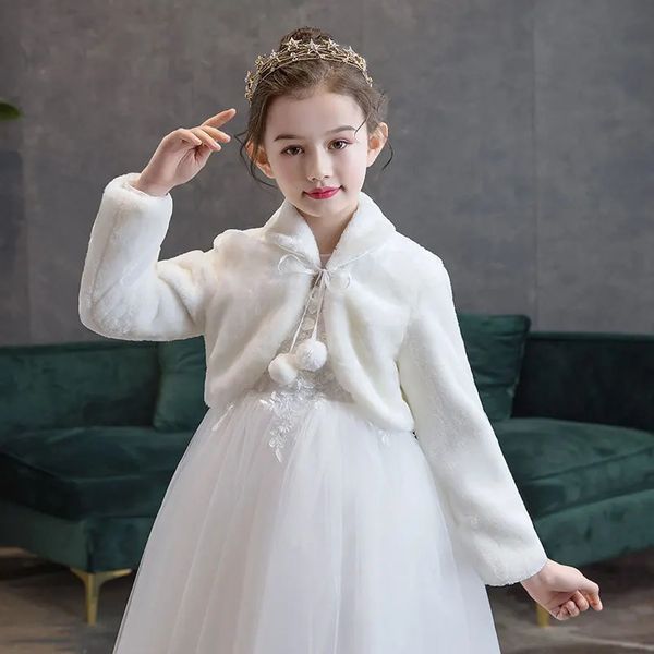 Chaquetas Espesar Felpa Bolero Encogimiento de hombros Princesa Blanco Abrigo de piel sintética Hombro Cabo Vestido de novia Chal Abrigos Estola Chaqueta corta cálida 231018