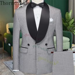 Jackets Thorndike Wedding Tuxedo Formal Men Suits Slim Fit Fashion Business Male Blazer 2 Pieces Jacket Pants Set Terno Masculino