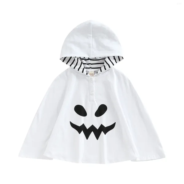 Vestes pour bébés filles et garçons, châles à capuche d'halloween, cape imprimée de fantôme de dessin animé, Costume de Cosplay 6M-3T