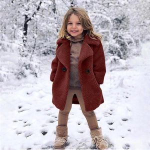Chaquetas para bebés y niñas, abrigo de invierno a prueba de viento, chaqueta gruesa, abrigos cálidos con botones de lana para brillo