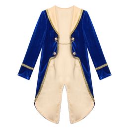 Jackets niños pequeños niños bebé chaqueta cola de cola de halloween prince cosplay mangas largas abrigo de esmoquin para rol juego de fiesta actuación 230817