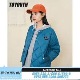 Vestes Toyouth femmes doudoune 2022 hiver col de Baseball 90% duvet de canard blanc manteau chaud couleur unie décontracté léger court vêtements d'extérieur