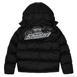 Jassen Trapstar London Shooters Mode Puffer Jas Met Capuchon Zwart Reflecterende Geborduurde Thermische Hoodie Mannen Winterjas 688ss