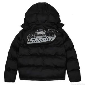 Jackets Trapstar London Shooters Hooded puffer jas Zwart reflecterende geborduurde thermische hoodie mannen winterjas klassiek 888SS 2023
