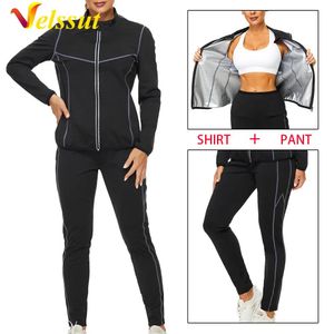 Vestes Velsut Sauna Ensemble pour les femmes Suit de perte de poids Sweat Top Legging