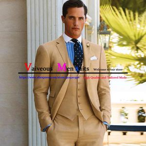 Jackets Vintage Men traje 3 PCS Tuxedo Peak Lapa de la solapa Puques de boda Juego de hombres casuales Blazer Chaqueta+pantalones+chaleco Tre de Novio