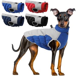 Jassen Warme katoenen hondenkleding met harnas Waterdicht Dikker winterjas voor middelgrote grote honden Huisdierkostuum Husky Labrador-jas XL6XL