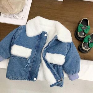 Jackets Warm Winter Winter Girls Kids Coat Cardigan Jeans de manga larga Niños Bebé Baby Velvet Parkas Coats Outwear Casacos ADK2913