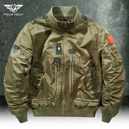 Chaquetas impermeables Bomber Hombres al aire libre Militar Multi-bolsillo MA-1 Abrigos rompevientos Béisbol Chaquetas tácticas Jaqueta Otoño YQ231025