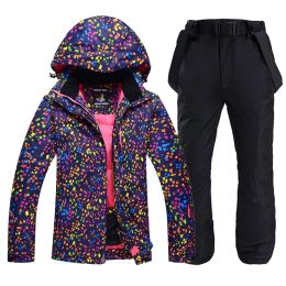 Jackets Waterdicht skigaksets voor vrouwen, snowboardende kleding, winddicht, wintersneeuwkostuums, jassen, slabbetjes, broek, 30 goedkoper