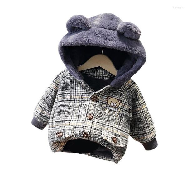 Vestes hiver bébé garçons filles vêtements enfants mode Plaid veste à capuche enfant en bas âge Costume décontracté vêtements pour bébés vêtements de sport pour enfants