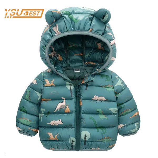 Vestes Hiver bébé garçons filles à manches longues dessin animé dinosaure doudoune 1-5 ans enfants bébé veste épaissir enfants à capuche fermeture éclair manteau 231009