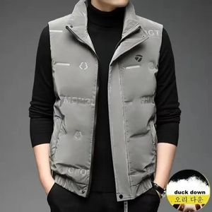 Jackets Winter Golf Jackets Vest voor mannen Fashion Witte Duck Down Waistcoat Winddicht Warm Golf Draai Lichte zachte eenden Feather herenjassen